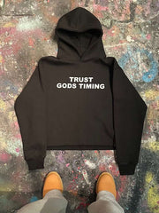 Trust Gods Timing Black Hoodie – Faith