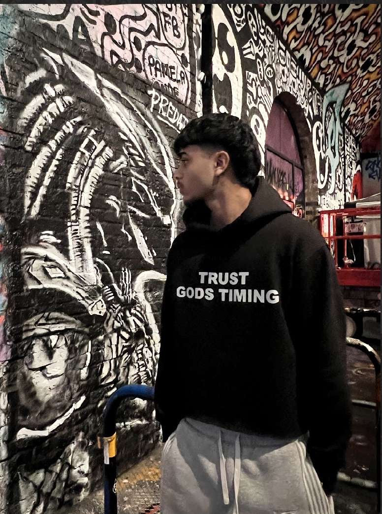 Trust Gods Timing Black Hoodie – Faith
