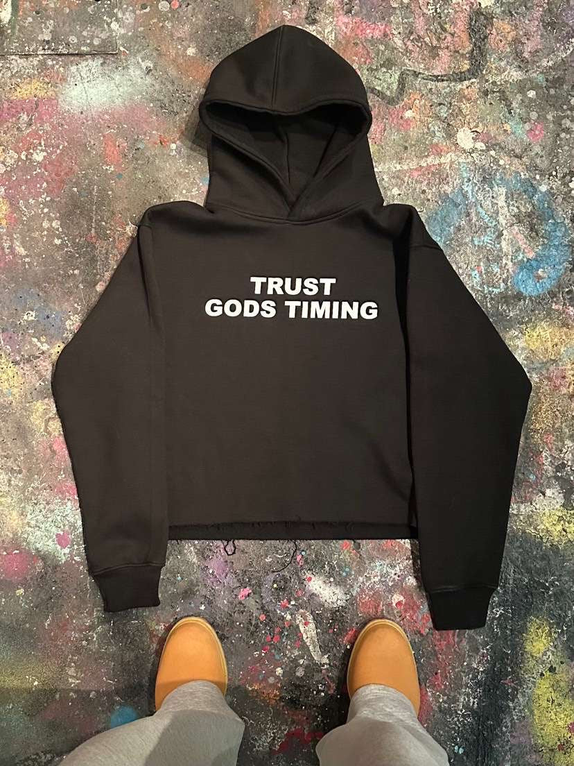 Trust Gods Timing Black Hoodie – Faith